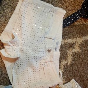YMI hot shorts with silver sequin accents!